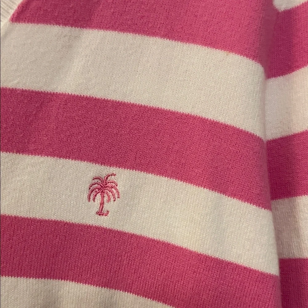 Lilly Pulitzer Pink and White V-Neck Sweater - Picture 4 of 8